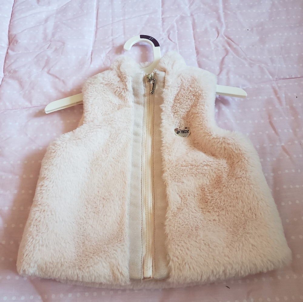 Babygirl pink juicy couture faux fur vest